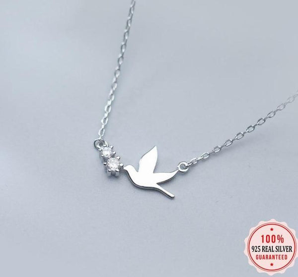 925 Sterling Silver Dove Pendant Necklace necklace 
