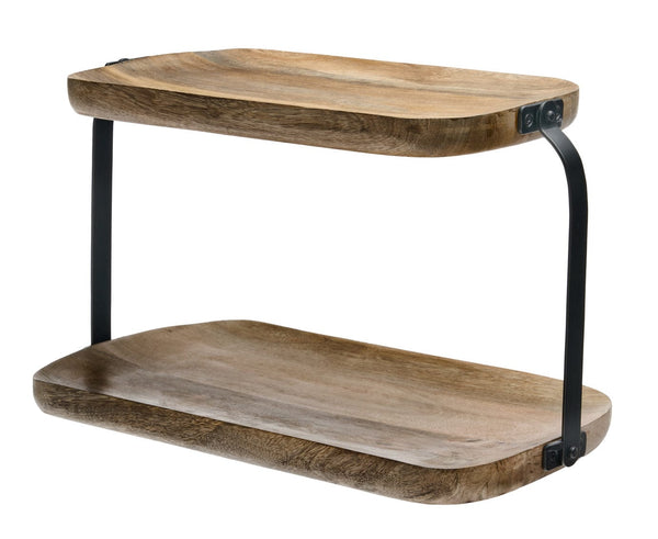 Wood 2 Tier Serving Stand-0
