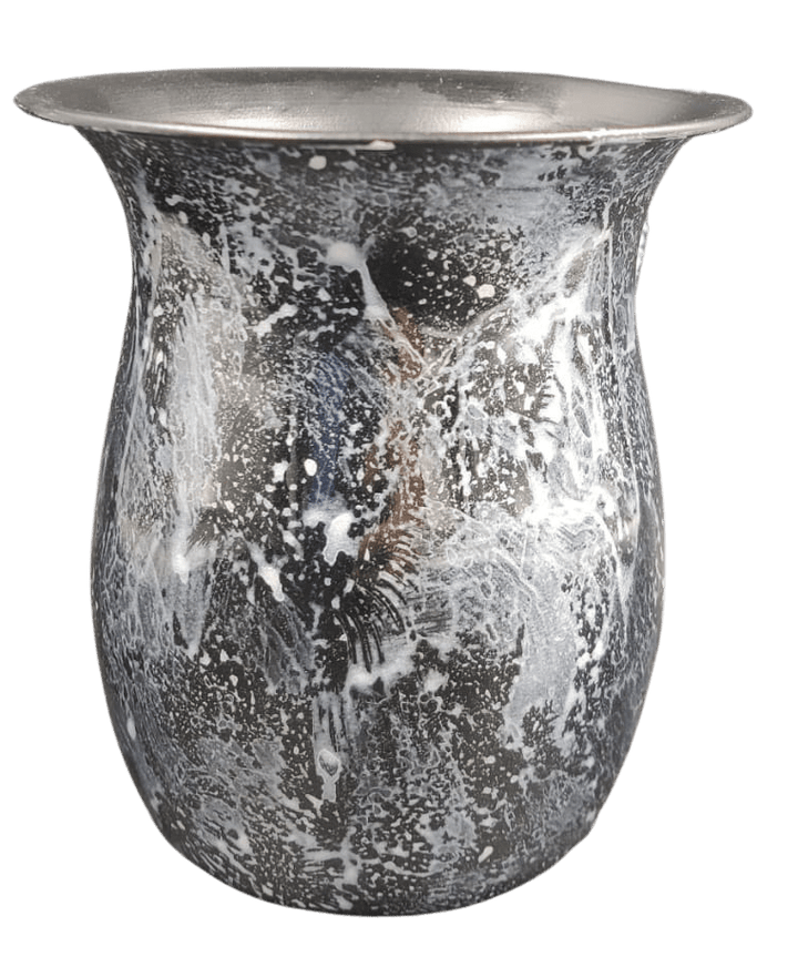 Stainless washing cup Silver & Grey Splashes-0