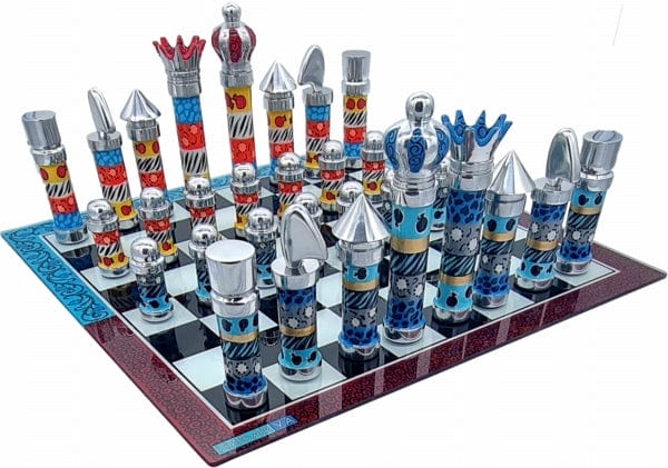 Chess Set and Crystal Board in "Louis Viton" Case