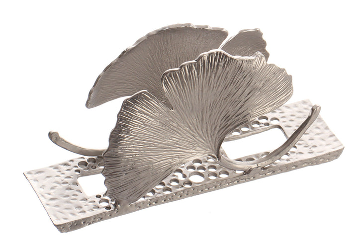 Napkin Holder Flower Shape Silver Metal-0