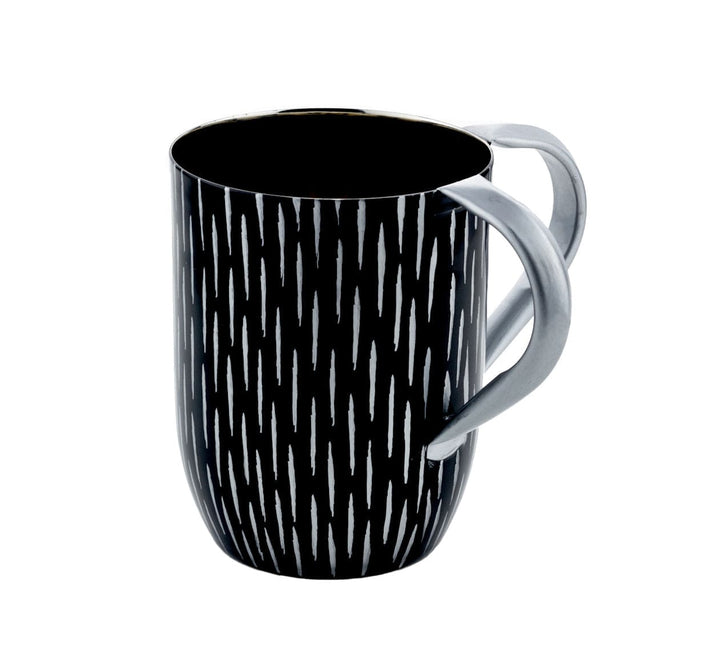 Washcup Blk Enamel Sil Glitter-1