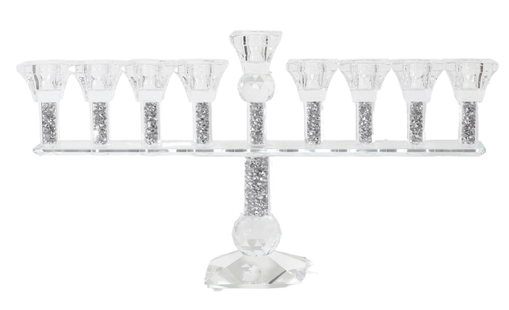 7.5" x 15" Crystal Menorah with Clear Cups-0