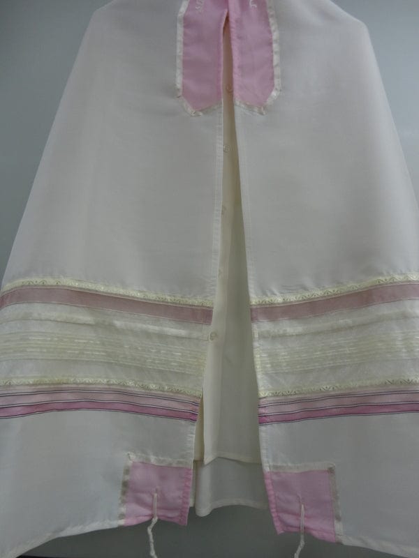 Cream & Pink Tallit For Women, Bat Mitzvah Tallit, Tallit for Girl, Feminine Tallit, Women's Tallit Prayer Shawl