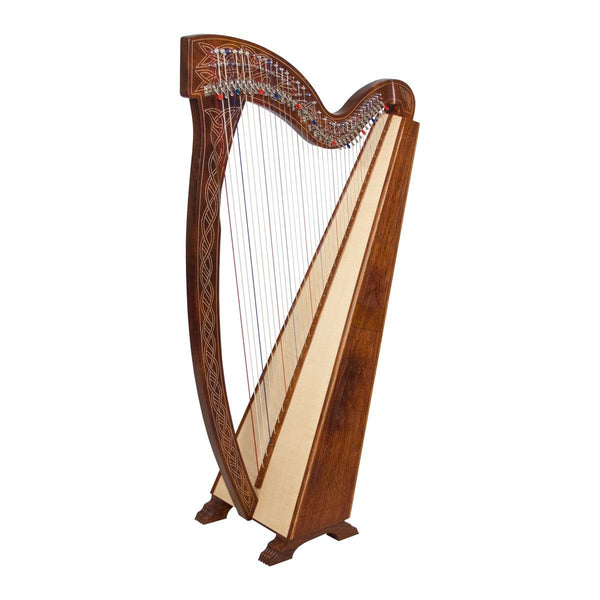 Roosebeck Meghan Harp 36-String Chelby Levers Sheesham Knotwork *Blemished-1
