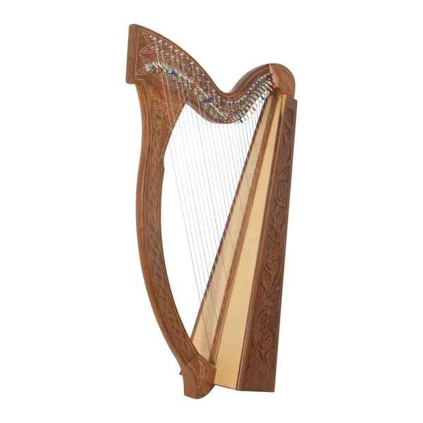 Roosebeck Minstrel Harp 29-String Chelby Levers Sheesham Thistle-1