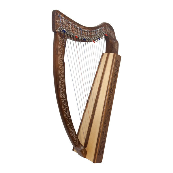 Roosebeck Pixie Harp 19-String Non-Standing Chelby Levers Walnut Thistle-1