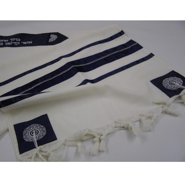 Blue Oriental Wool Tallit for men, Bar Mitzvah tallit, Tallit Prayer Shawl, Custom Tallit
