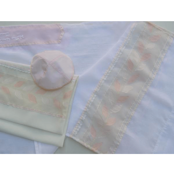 Woman's Tallit With Leaves Decoration