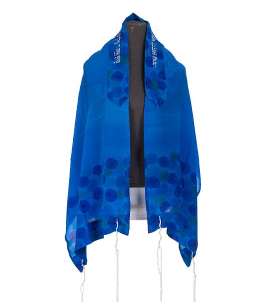 Floral Royal Blue Silk Tallit For Women, Bat Mitzvah Tallit, Tallit for girl, Silk Tallit, Women's Tallit Prayer Shawl
