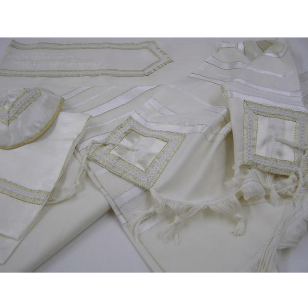 Classic Golden Tallit for men, Wedding Tallit, Wool Tallit from Israel, Custom Tallit