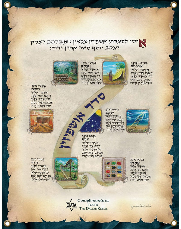 Ushpizen Personalized Sukkah Poster - Calligraphy Art by R. Weinreb