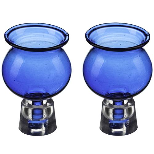 A Pair Of Glass Oil Cups 5.5x3.5 Cm- Blue 1316 