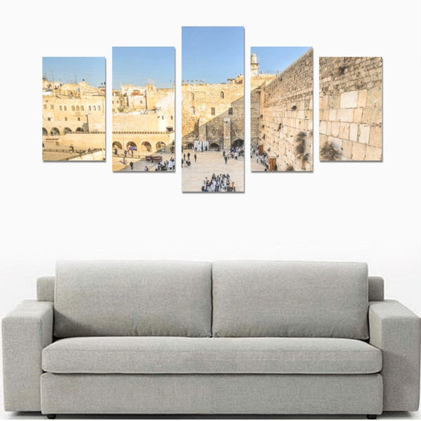 Jerusalem Western Wall Kosel Canvas Art 5-Piece Set (No Frame)