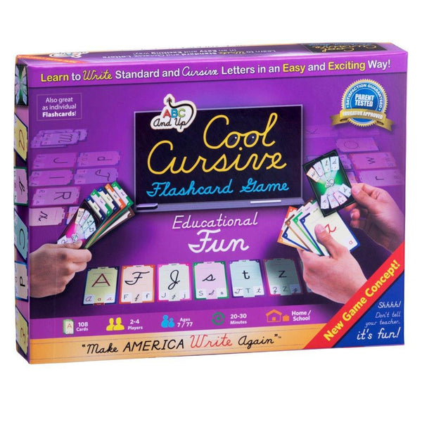 ABC Cool Cursive Flash Card Game – Learn to Write in an Easy, Fun Way - Standard & Cursive Letters. 9 x 7 x 1.5" Kisrei 