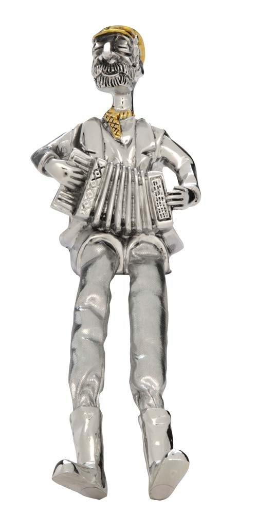 Accordion Player Seated silver 