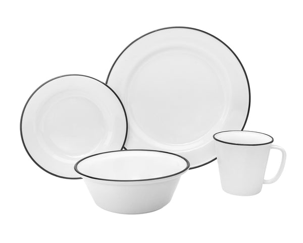 Bistro Black Band 16pc Porcela