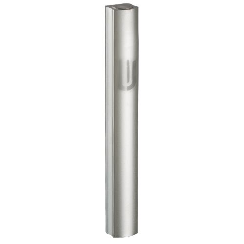 Aluminium Mezuzah 10cm- 3d Painted Silvered Dotted Design With "shin" 7089 
