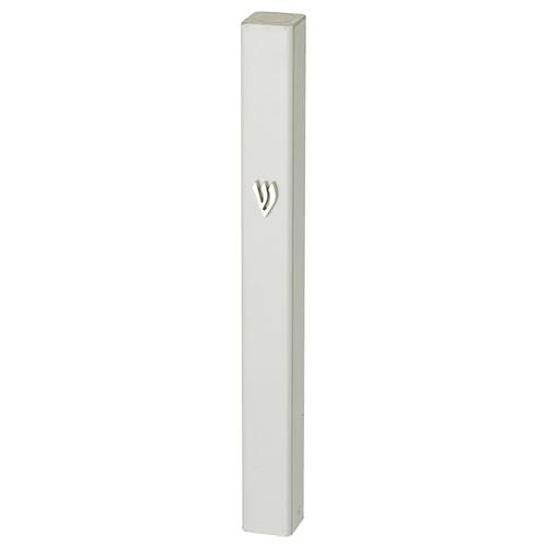 Aluminum Mezuzah 15cm- White 7089 