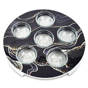 Aluminum Seder Plate with Marble Decal 