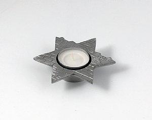 Aluminum Tea Light Candle Holder - Jerusalem Star of David 