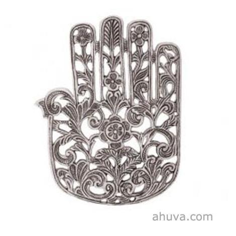Aluminum Trivet - Oriental Hamsa - Silver 