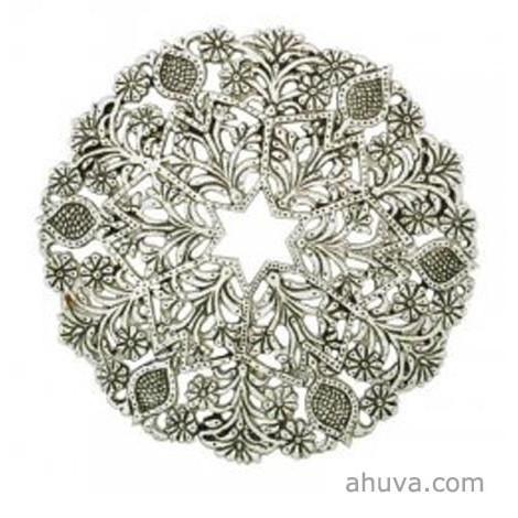 Aluminum Trivet - Round Oriental Star Of David - S 