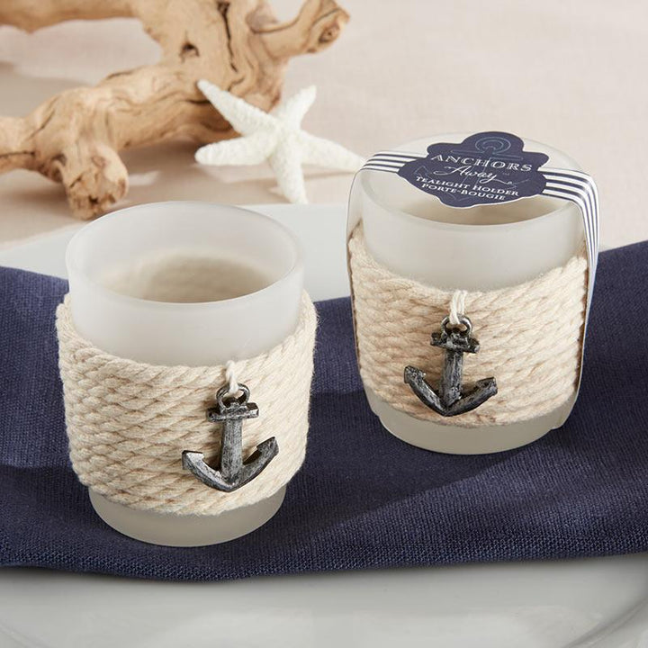 "Anchors Away" Rope Tea Light Holder (Set of 4) "Anchors Away" Rope Tea Light Holder (Set of 4) 