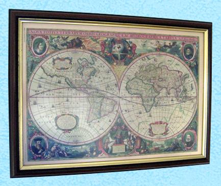 Ancient Biblical Maps Display Wall Hangings Framed 90 x 60 cm 