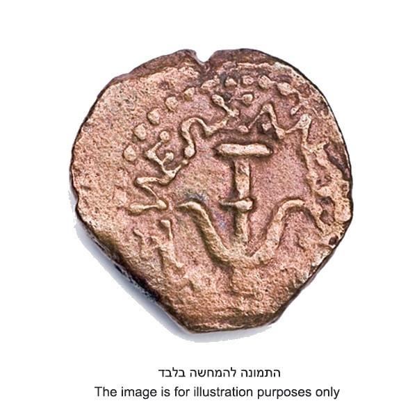 Ancient Bronze Prutah Coin Alexander Jannaeus Widows Mite 103 - 76 BCE 