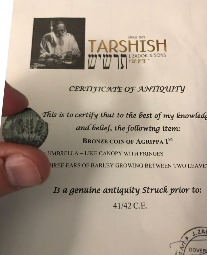 Ancient Jewish Coin Herod Agrippa I, 37 AD 