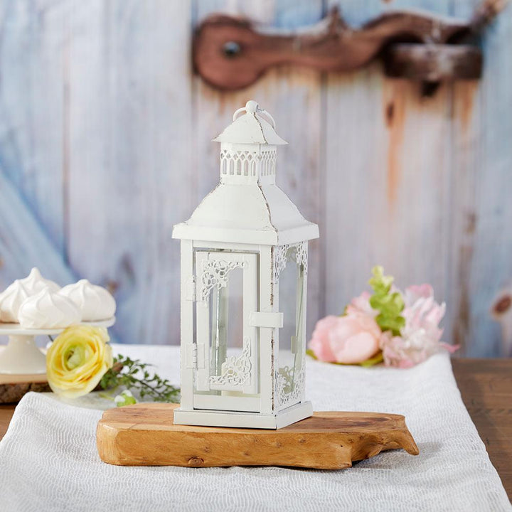 Antique White Ornate Lantern - Small Antique White Ornate Lantern - Small 
