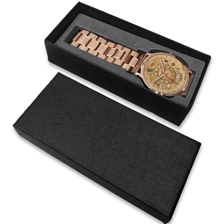 Artistic 12 Tribes Jerusalem Temple Gold Watch Rose Gold Watch 