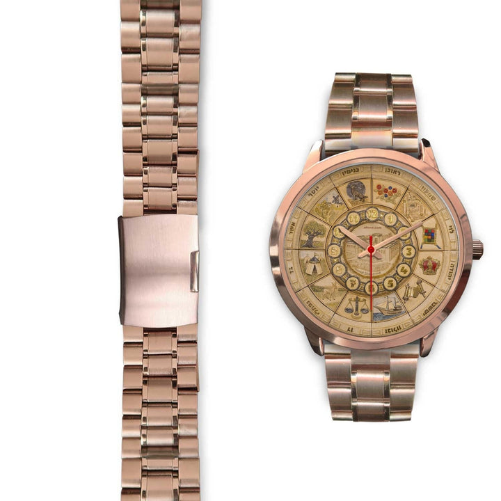 Artistic 12 Tribes Jerusalem Temple Gold Watch Rose Gold Watch 