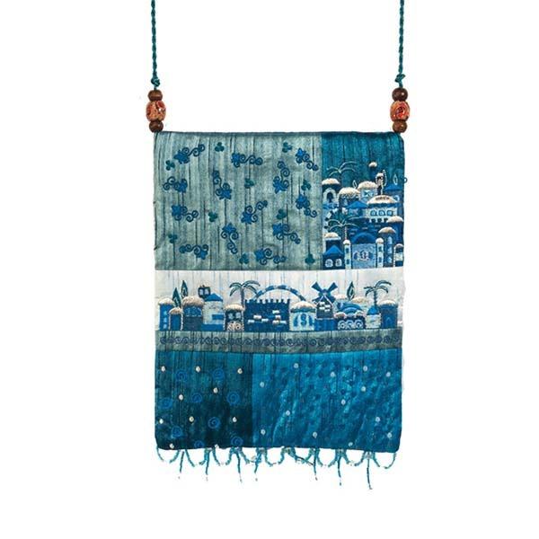 Bag - 5 Patches + Embroidery - Jerusalem - Blue 