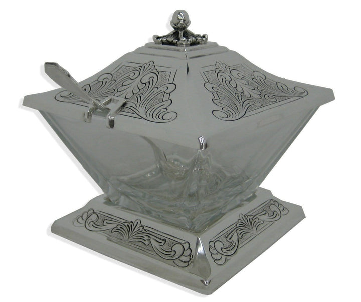 Bagatel Chased Sterling Silver Honey Dish 