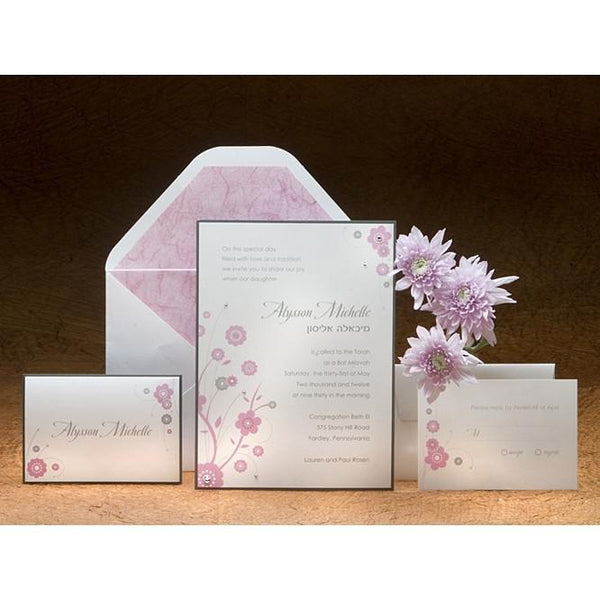 Bat Mitzvah Invitations - Lotus Pink Add Thank You Cards 