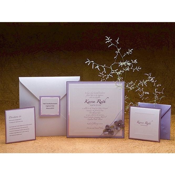 Bat Mitzvah Invitations - Plum And Lilac Add Thank You Cards 