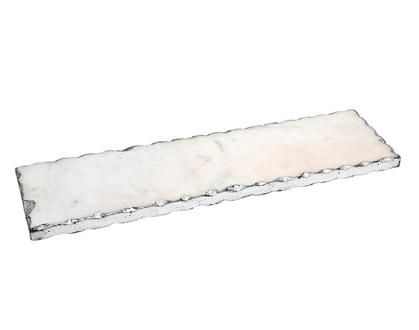 Marble Tray 18x5 - Silver Edge-0