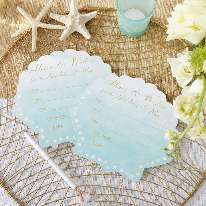 Beach Party Wedding Survival Kit Beach Party Wedding Advice Cards - Sea Shell (Set of 50) 