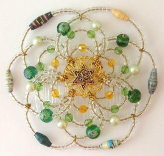 Beaded Kippah For Women In 50 Color Designs ! Bead For Life - African Rainforest 