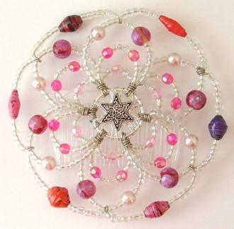 Beaded Kippah For Women In 50 Color Designs ! Bead for Life - African Sunset 