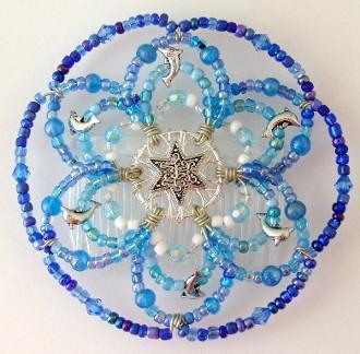 Beaded Kippah For Women In 50 Color Designs ! Dolphins in the Ocean Blue 