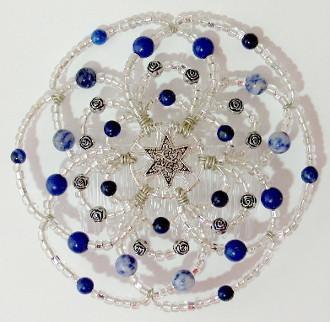 Beaded Kippah For Women In 50 Color Designs ! Lapis and Silver 