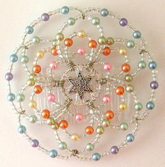 Beaded Kippah For Women In 50 Color Designs ! Pearlescent Rainbow 