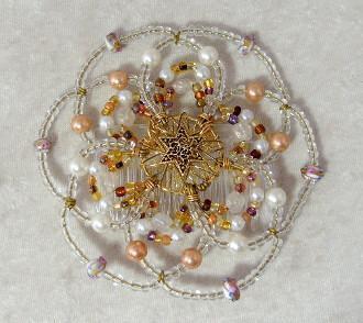 Beaded Kippah For Women In 50 Color Designs ! Pearls and Gold 