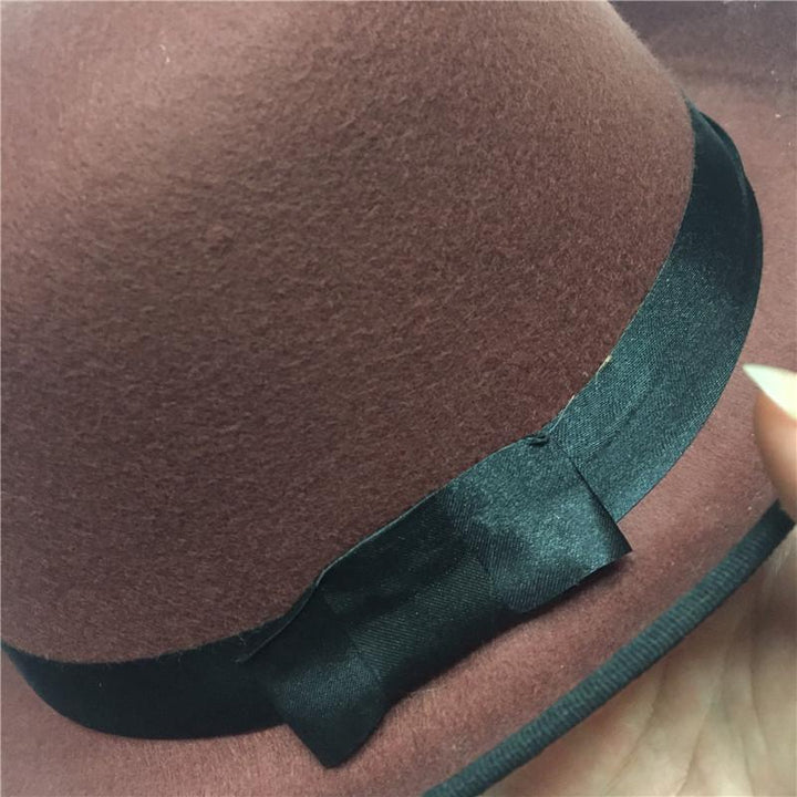 Beige & Brown Bonnet Round Top Fedora Bucket Hats For Women Headwear 
