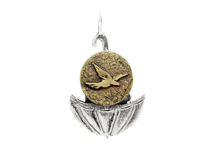 Bird Flying Umbrella Medallion of Israel Pendant 