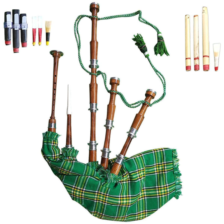 Black & Rosewood Irish Bagpipes With Full Metal Fittings In All Finish ...