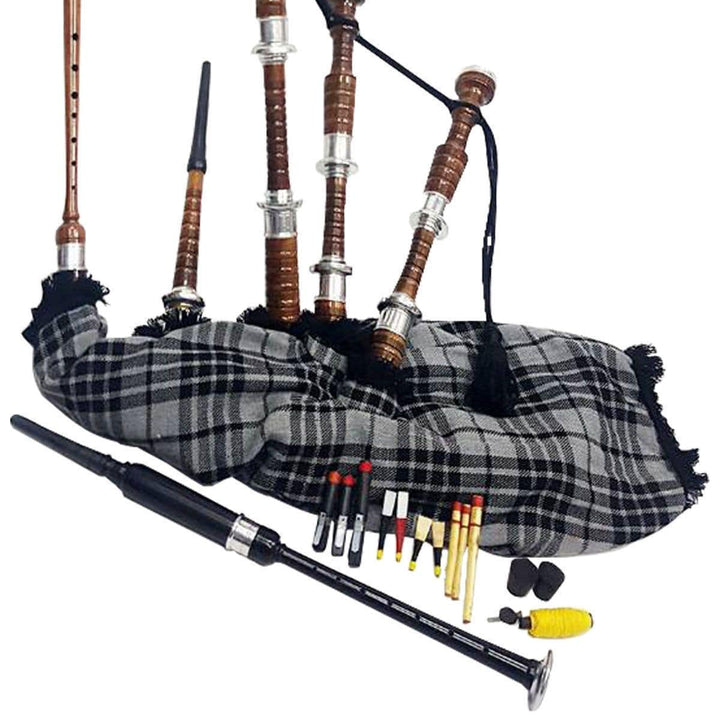 Black & Rosewood Irish Bagpipes With Full Metal Fittings In All Finishes Natural Rosewood Black Irish Bag 